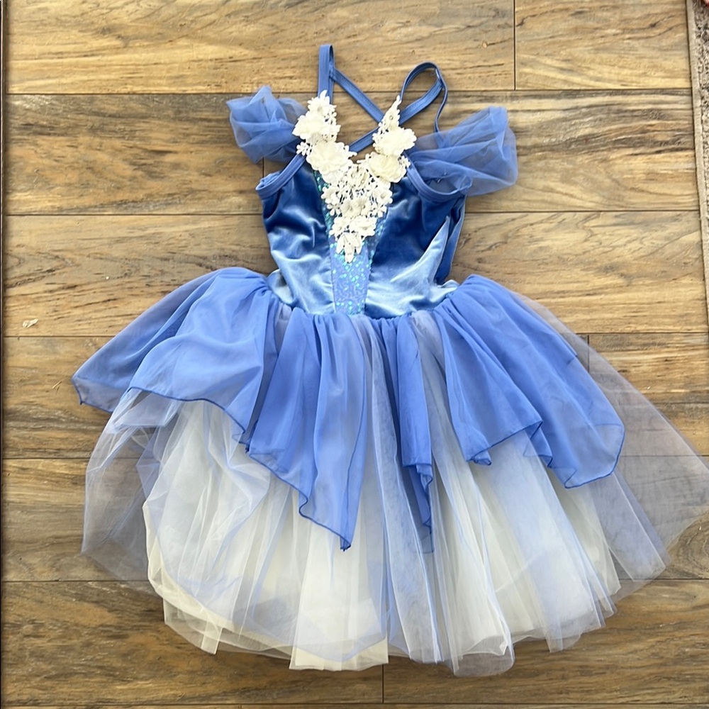 Blue and White Kids Costume Dress